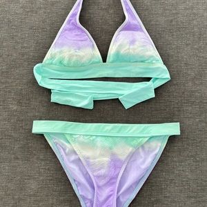 W Swim Brand Tie Dye Mesh Two Piece Bikini Sz L